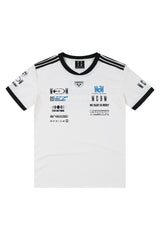 MEDM Racing Logo Print Crew Neck T-Shirt