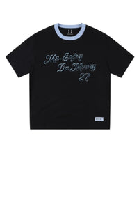 MEDM Colorful Knitted Collar T-shirt