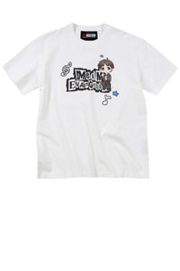 MEDM x EVA NEVER END Chibi Music Note Print Basic Crew Neck Tee