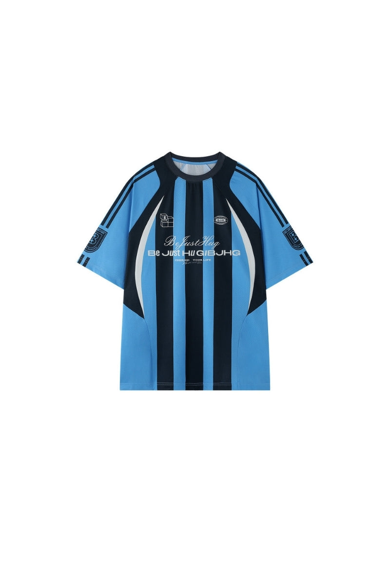 BJHG City Traverse Series Jersey Stripe T‑Shirt Men Summer Breathable Sports Top