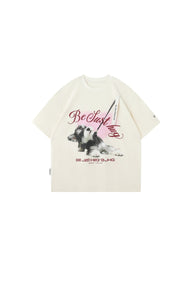 BJHG Unisex Puppy Print Couple Tee