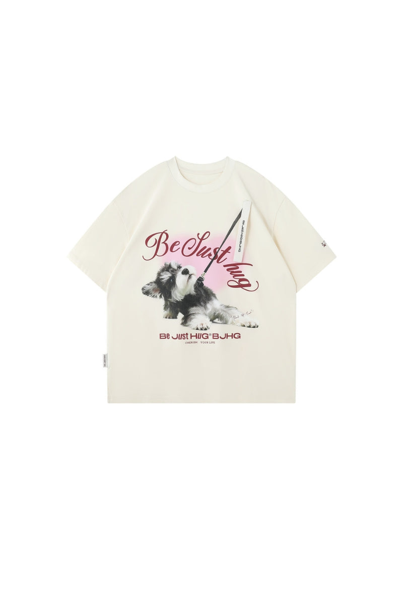 BJHG Unisex Puppy Print Couple Tee
