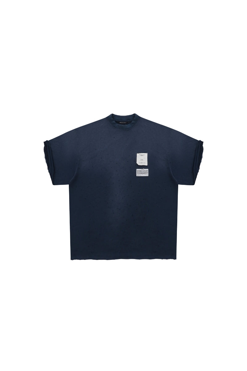 MASONPRINCE Art Stitch Irregular Distressed T-Shirt