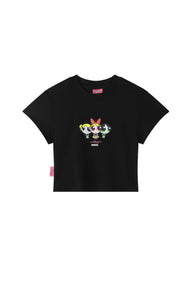 BJHG × The Powerpuff Girls Women Slim‑Fit Graphic‑Print Short‑Sleeve Tee