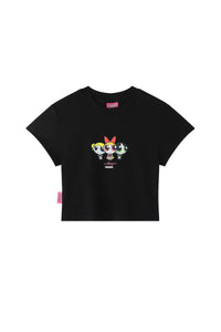 BJHG × The Powerpuff Girls Women Slim‑Fit Graphic‑Print Short‑Sleeve Tee