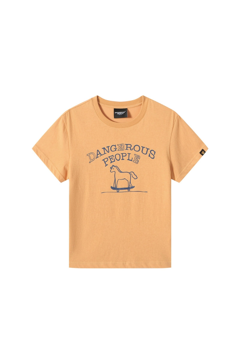 DangerousPeople DSP Pony Series Color‑Block Skateboard Pony Tee