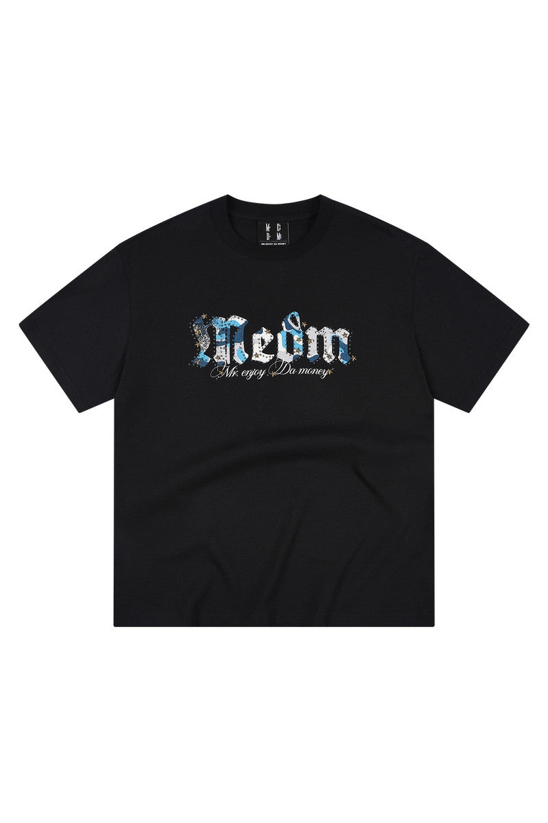 MEDM Star Beaded Camo Oversized Couple Summer Tee