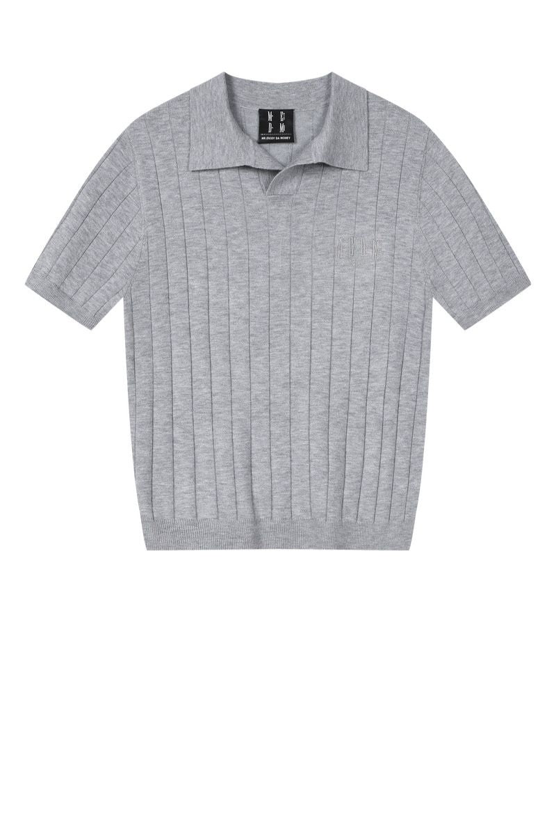 MEDM Quiet Luxury Knit Relaxed Unisex Short Sleeve Polo Shirt