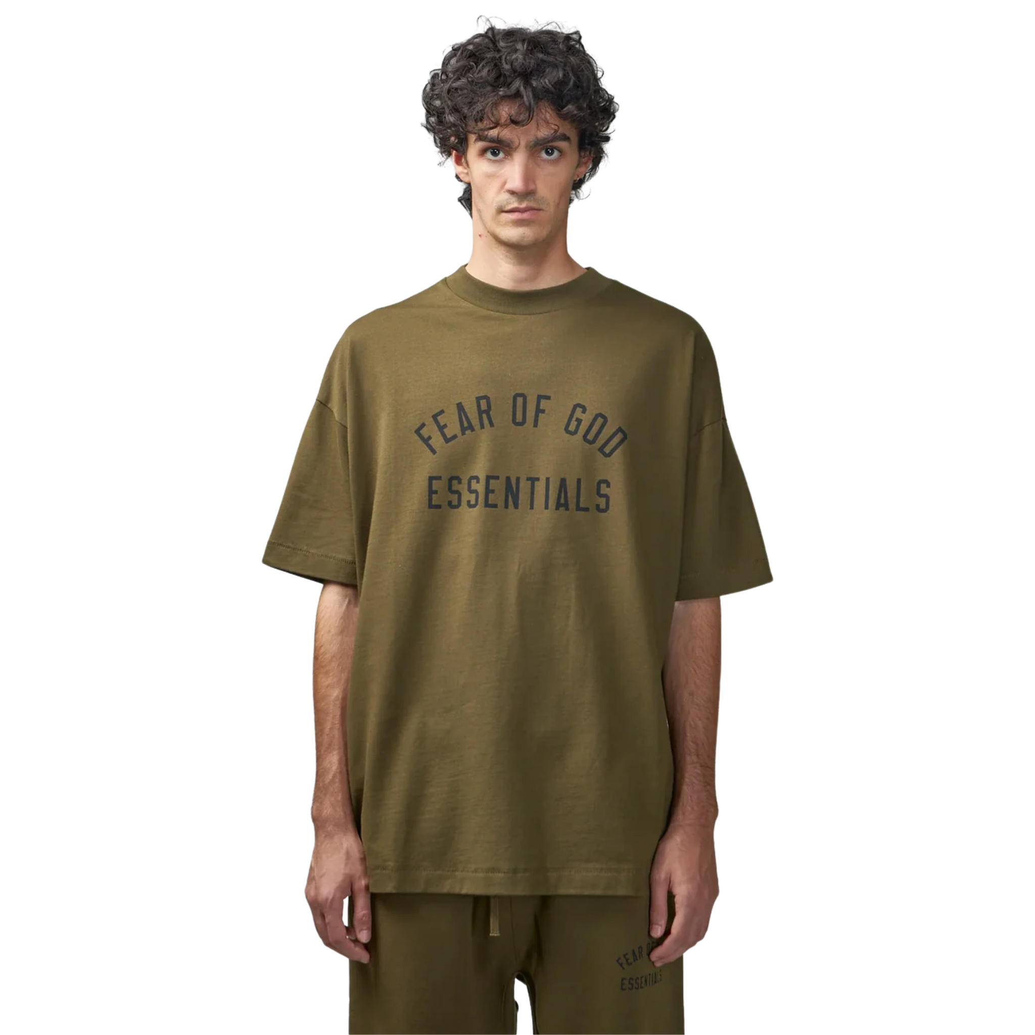 Fear Of God Essentials FW24 Jersey Crewneck Tee Olive