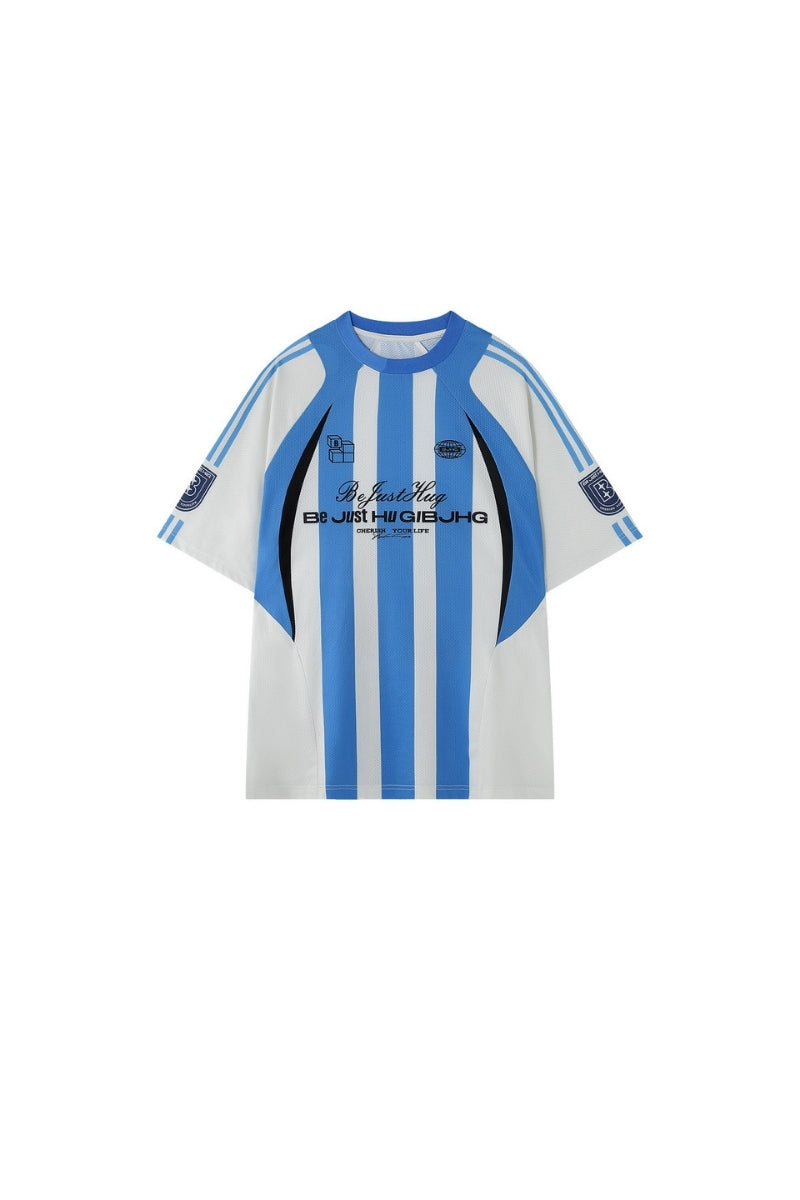 BJHG City Traverse Series Jersey Stripe T‑Shirt Men Summer Breathable Sports Top