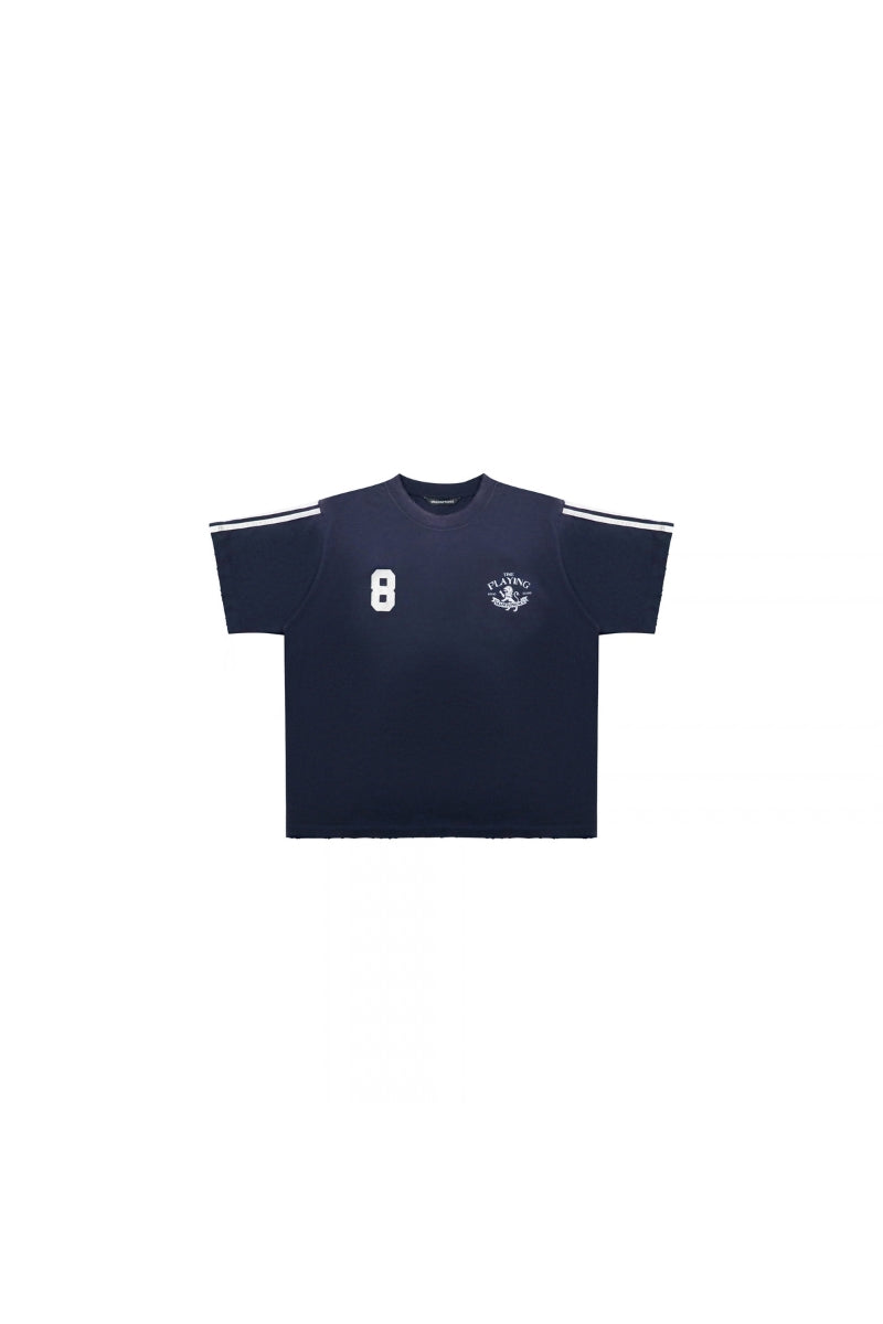 MASONPRINCE | TIME PLAYING Stripe Badge Print T-Shirt