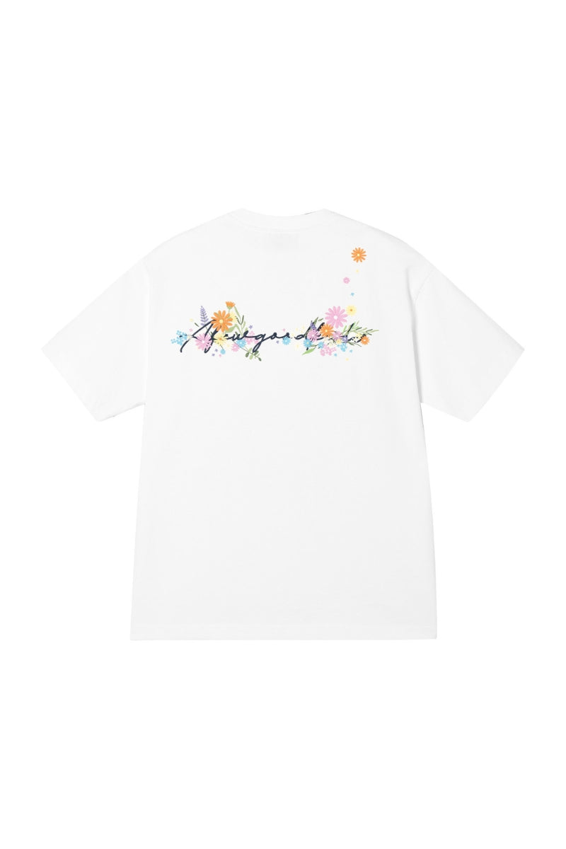 AFGK | Floral Embroidered Heavyweight Tee, American Casual Unisex T-Shirt