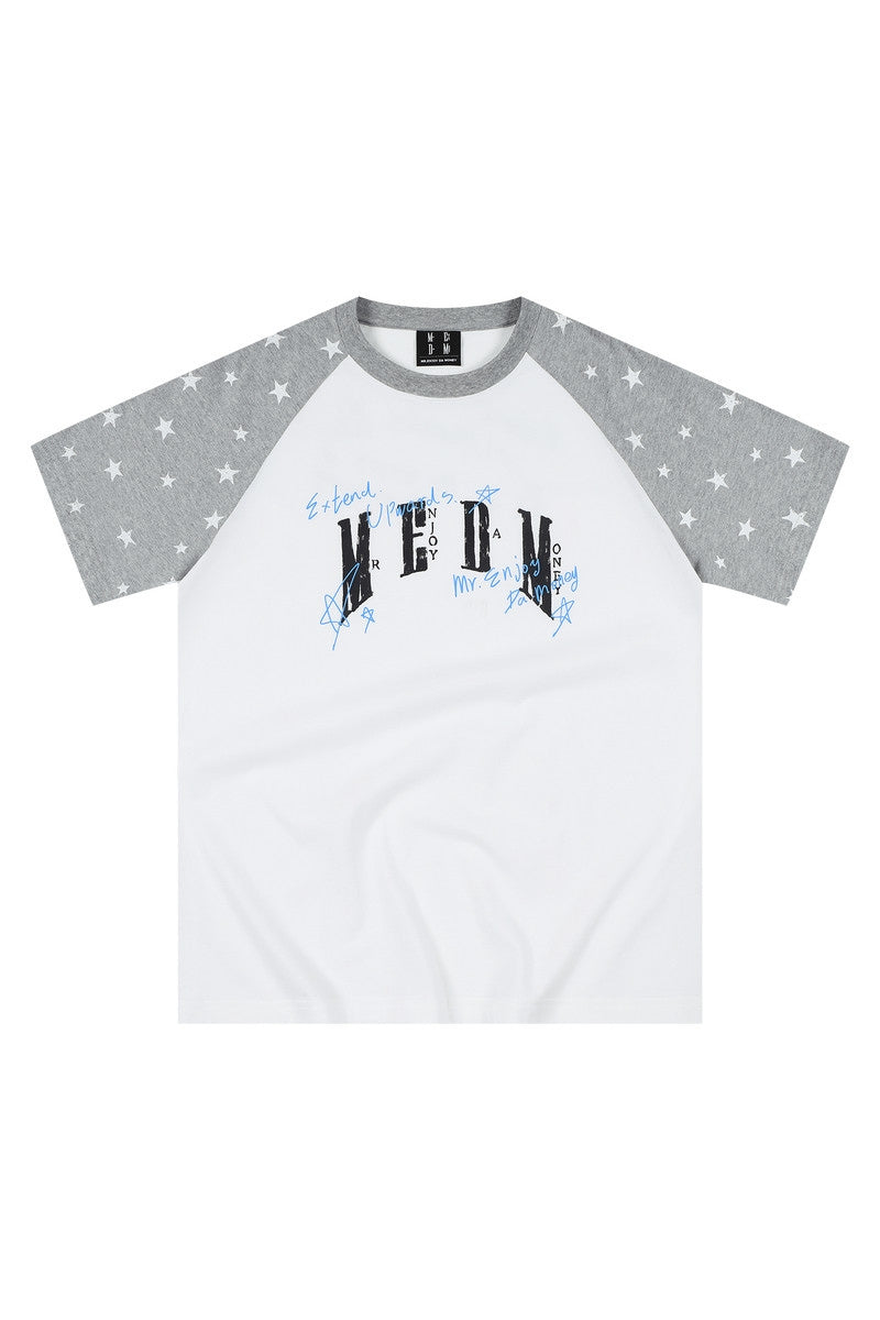 MEDM Graffiti Star Print Raglan Tee