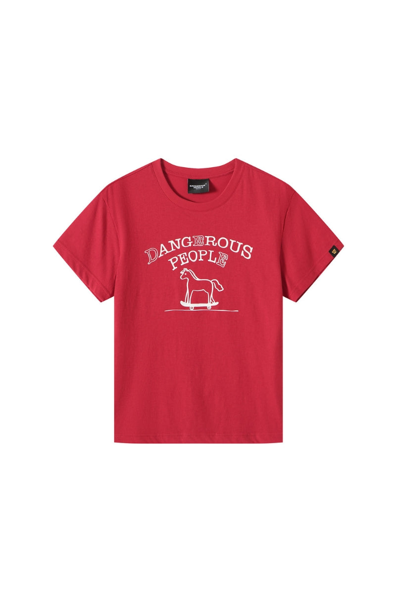 DangerousPeople DSP Pony Series Color‑Block Skateboard Pony Tee