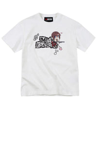 MEDM x EVA NEVER END Chibi Music Note Print Basic Crew Neck Tee