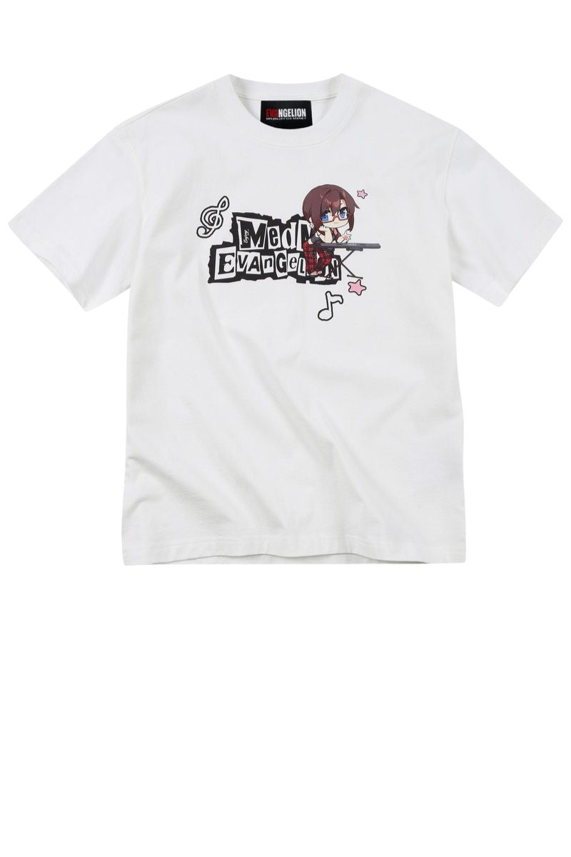MEDM x EVA NEVER END Chibi Music Note Print Basic Crew Neck Tee