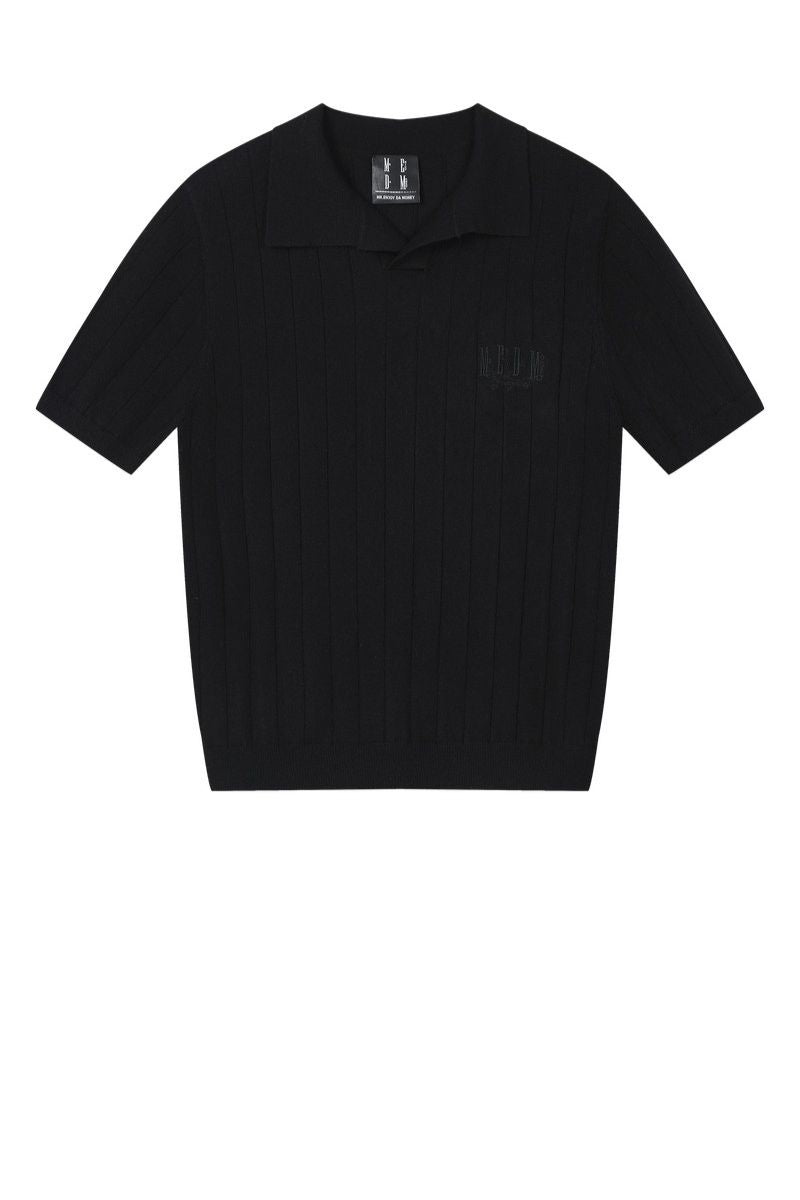 MEDM Quiet Luxury Knit Relaxed Unisex Short Sleeve Polo Shirt