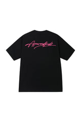 AFGK | Script Embroidery Tee, American Relaxed Unisex Loose T-Shirt