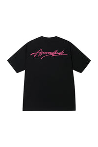 AFGK | Script Embroidery Tee, American Relaxed Unisex Loose T-Shirt