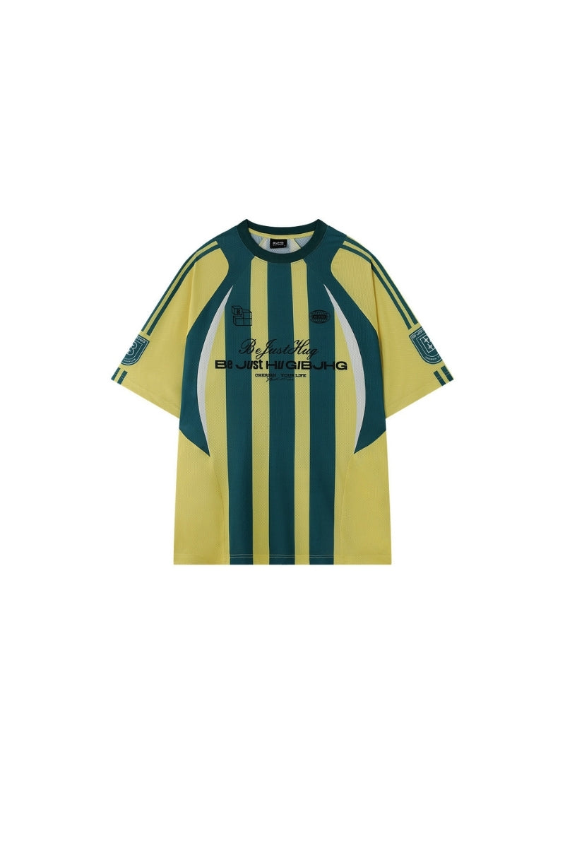 BJHG City Traverse Series Jersey Stripe T‑Shirt Men Summer Breathable Sports Top