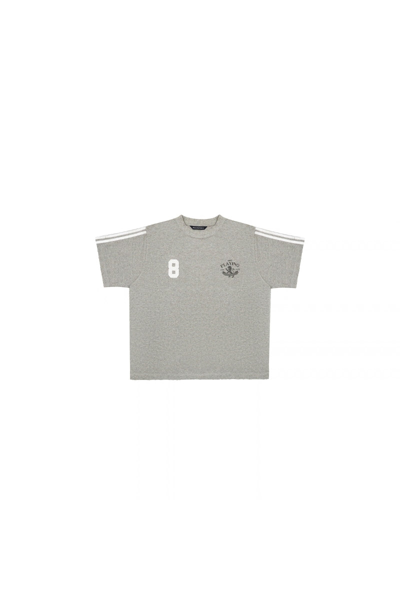 MASONPRINCE | TIME PLAYING Stripe Badge Print T-Shirt
