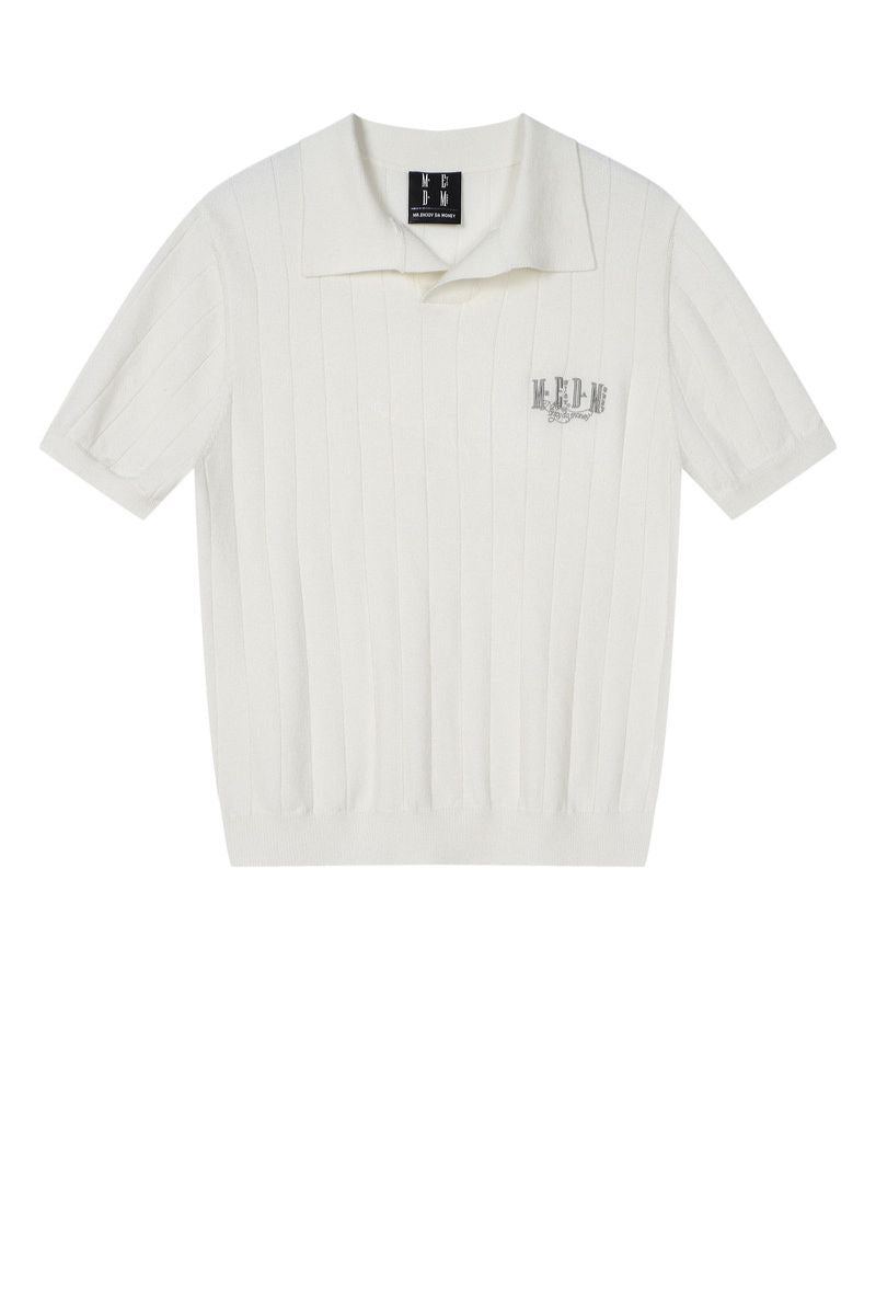 MEDM Quiet Luxury Knit Relaxed Unisex Short Sleeve Polo Shirt