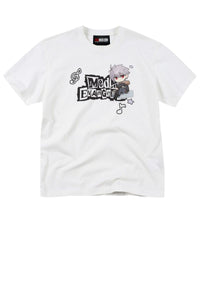 MEDM x EVA NEVER END Chibi Music Note Print Basic Crew Neck Tee