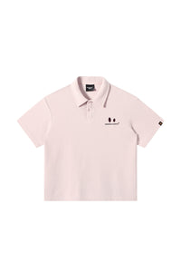 DangerousPeople DSP｜Textured Small‑Eye Graphic Boxy Fit Couple Short‑Sleeve Polo Shirt