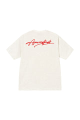 AFGK | Script Embroidery Tee, American Relaxed Unisex Loose T-Shirt