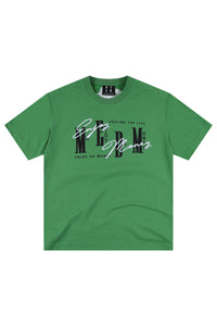MEDM 3D Logo Embroidery Contrast Color Cooling Crew Neck Tee