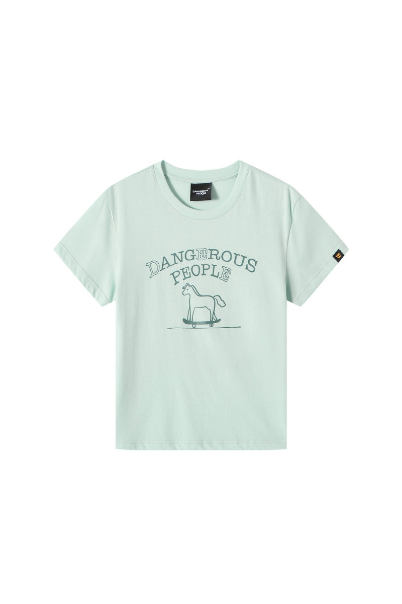 DangerousPeople DSP Pony Series Color‑Block Skateboard Pony Tee
