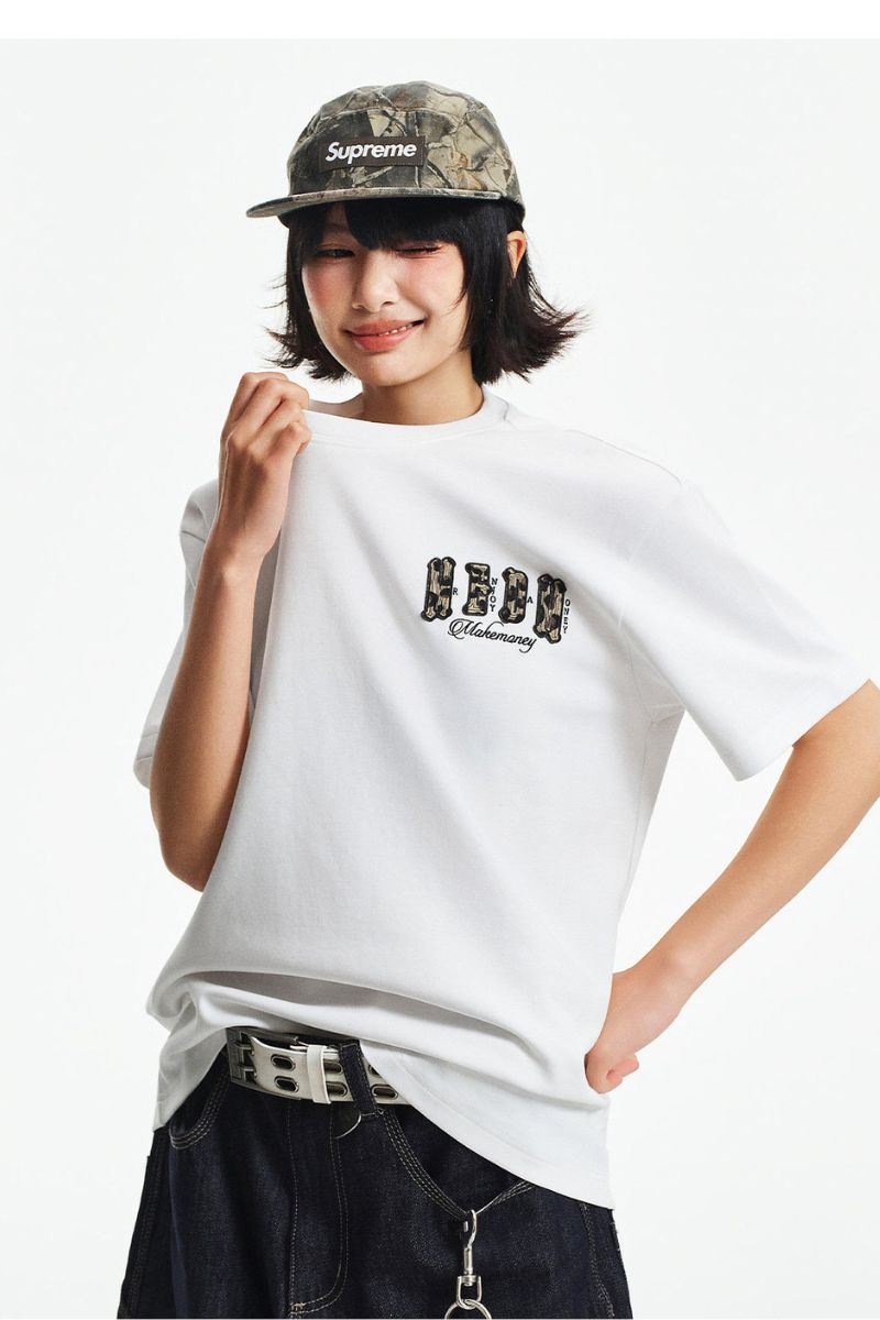 MEDM Jelly Air Cotton Double-Layer Leather Small Four-Character Short Sleeve