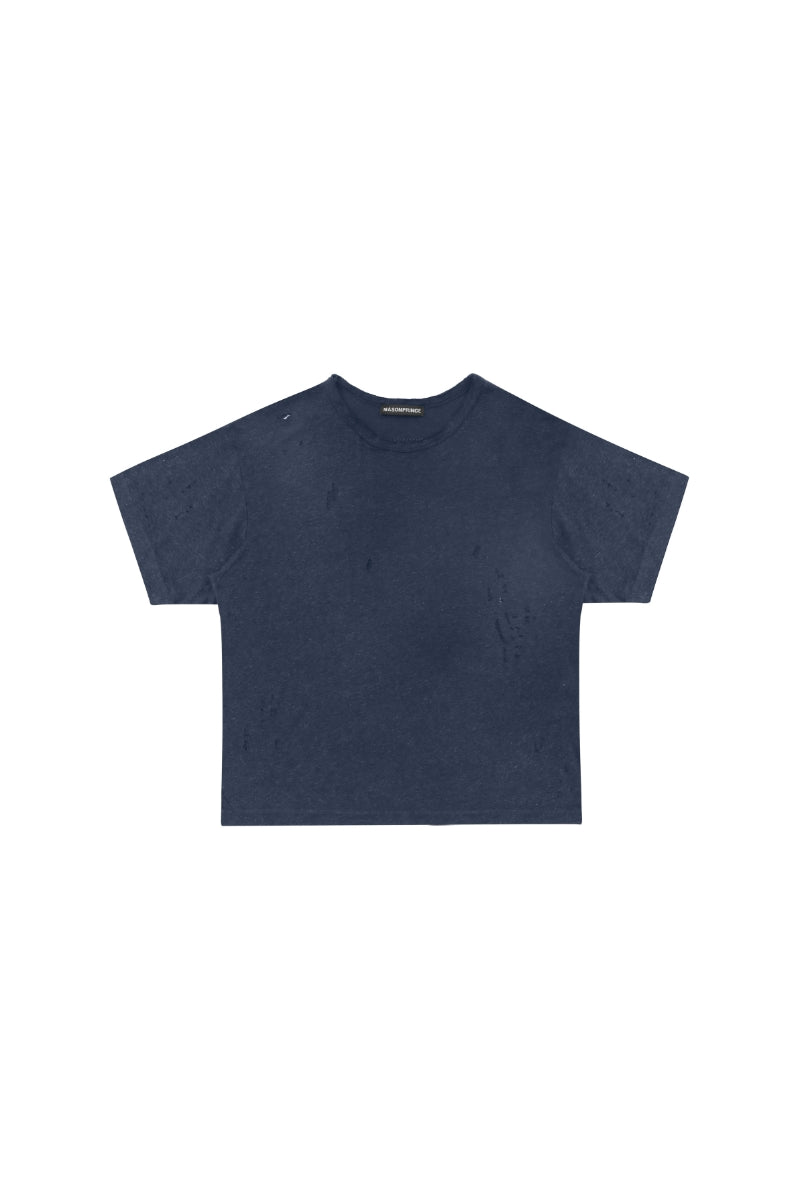 MASONPRINCE Sheer-Texture Tencel Linen Cotton Rip Tee