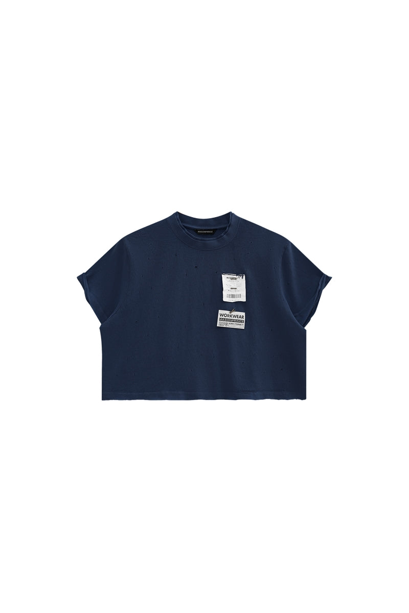 MASONPRINCE Art Stitch Irregular Distressed T-Shirt