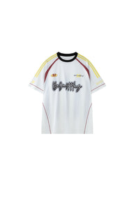 BJHG Summer Couple Jersey Retro Striped Short‑Sleeve T‑Shirt American Outdoor Street Top