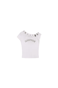 MASONPRINCE | Rivet Metal Stud Curved Print Short Sleeve Tee
