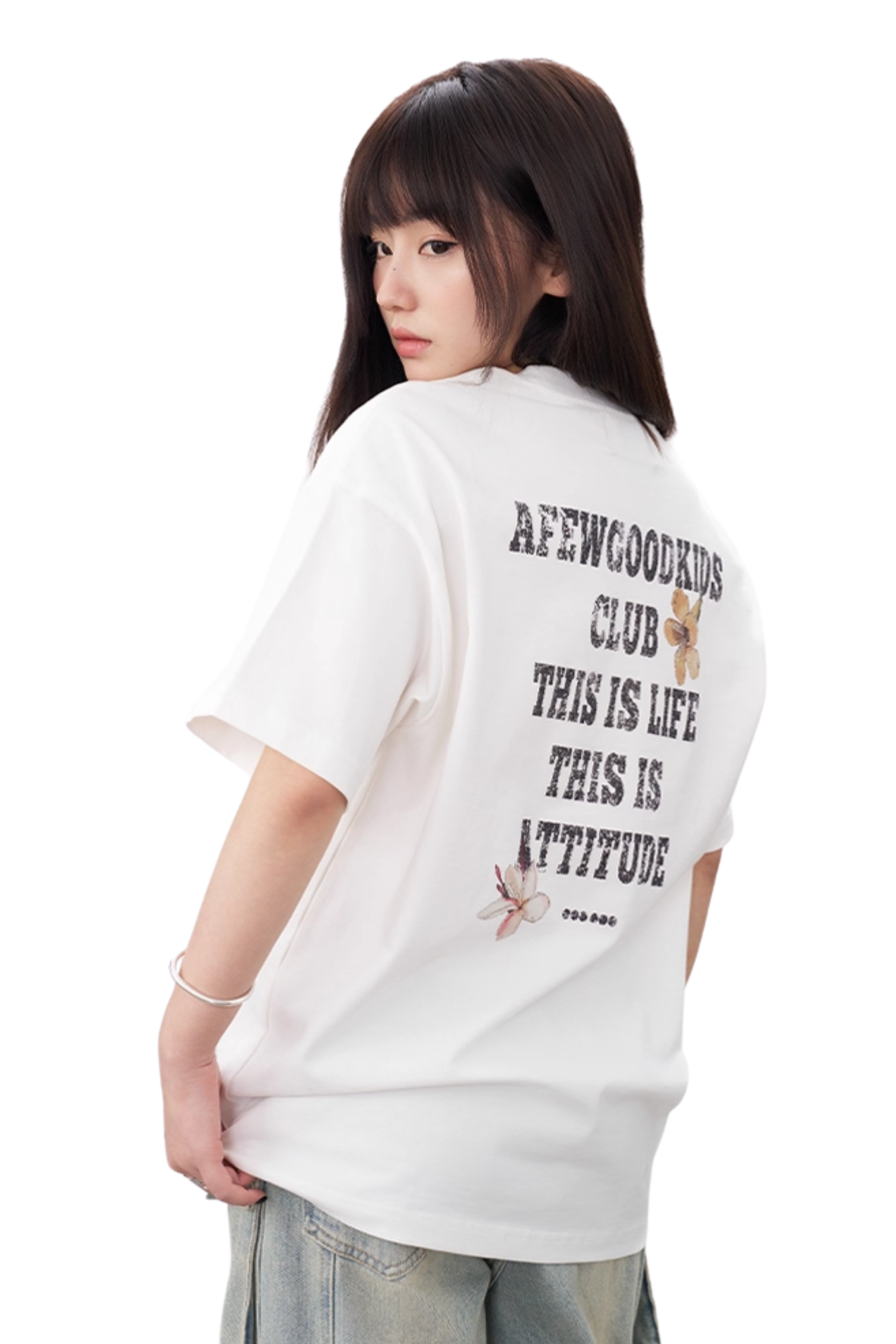 AFGK SS25 Broken Font Floral Tee