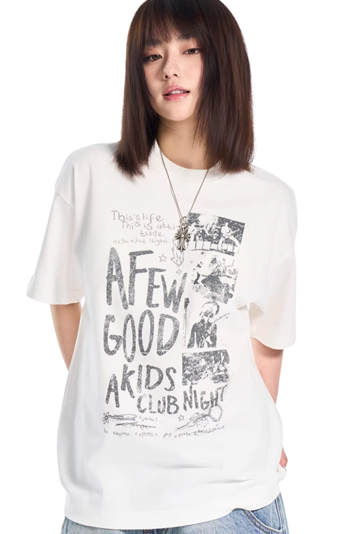 AFGK Club Night Distressed Print Tee