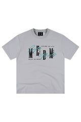 MEDM 3D Logo Embroidery Contrast Color Cooling Crew Neck Tee