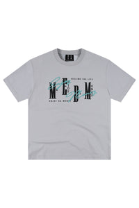 MEDM 3D Logo Embroidery Contrast Color Cooling Crew Neck Tee
