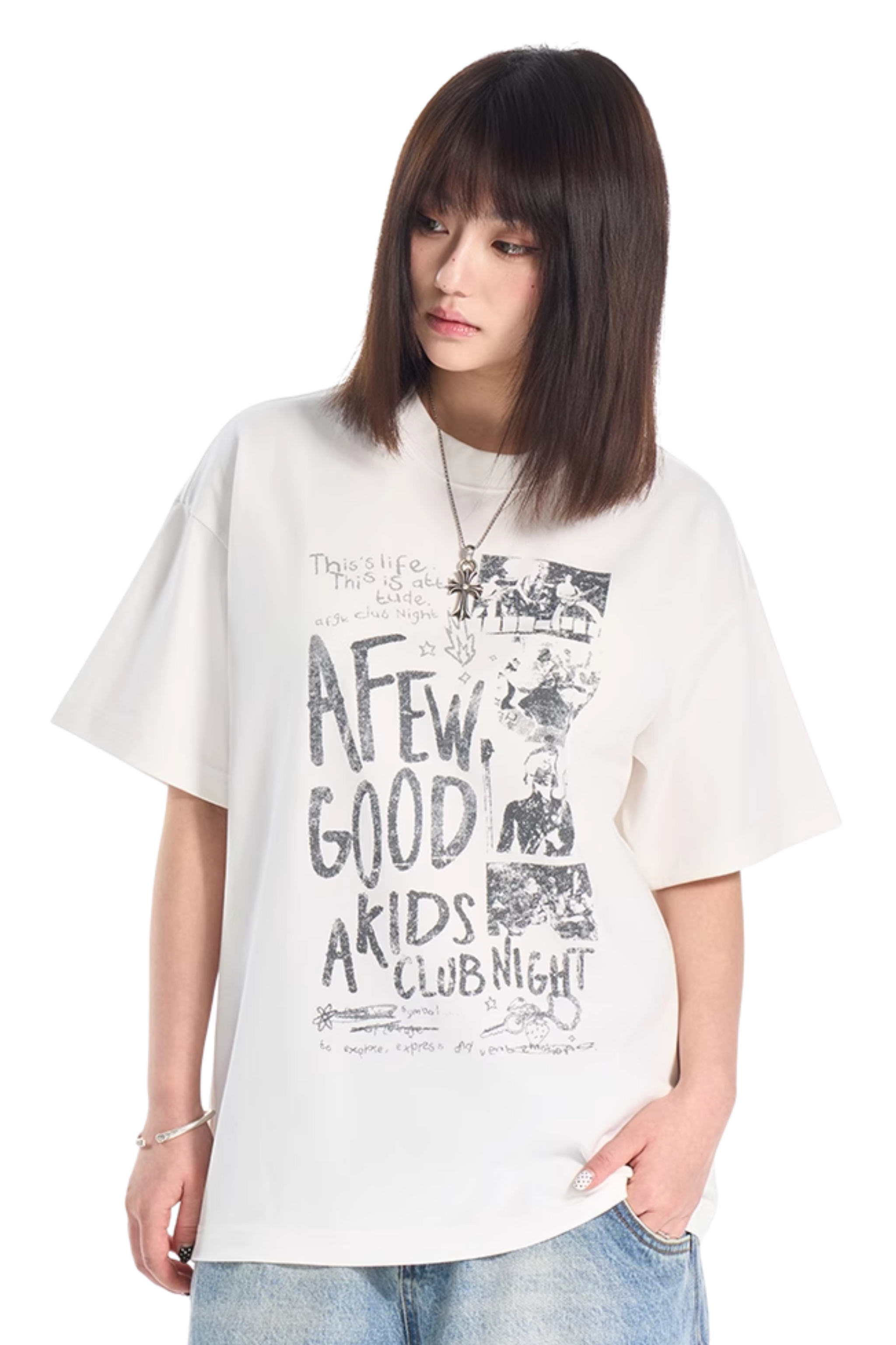 AFGK Club Night Distressed Print Tee