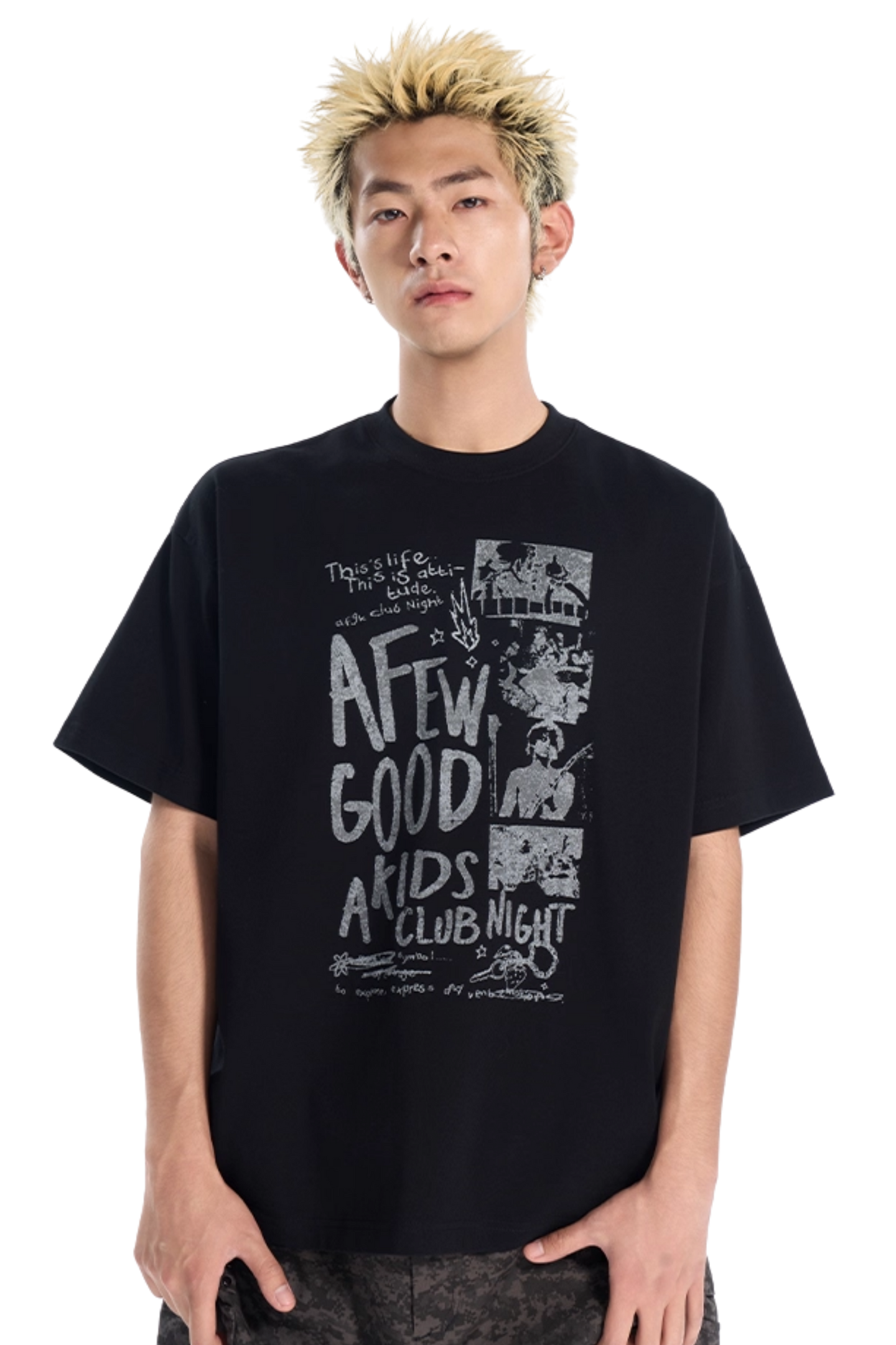 AFGK Club Night Distressed Print Tee