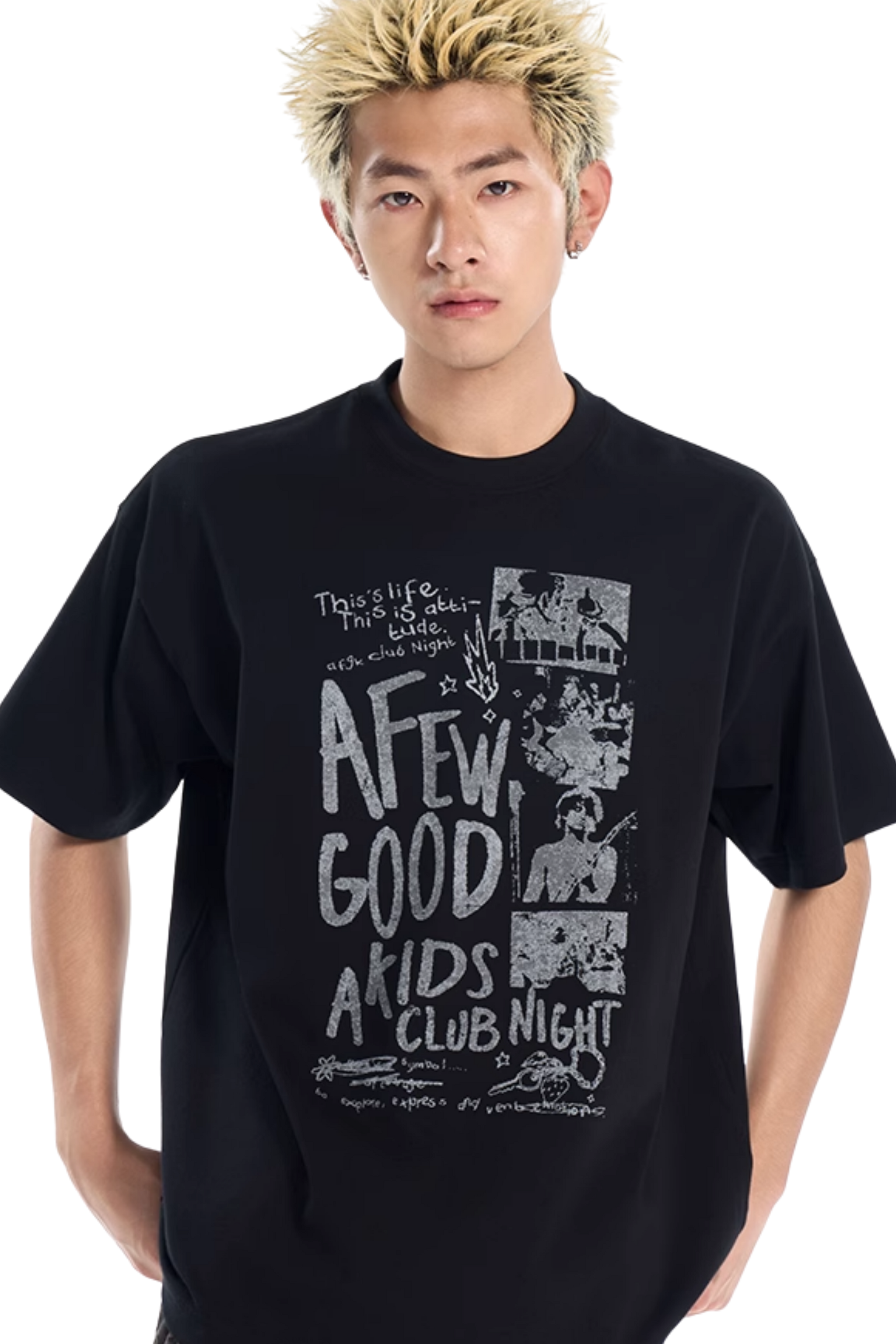 AFGK Club Night Distressed Print Tee