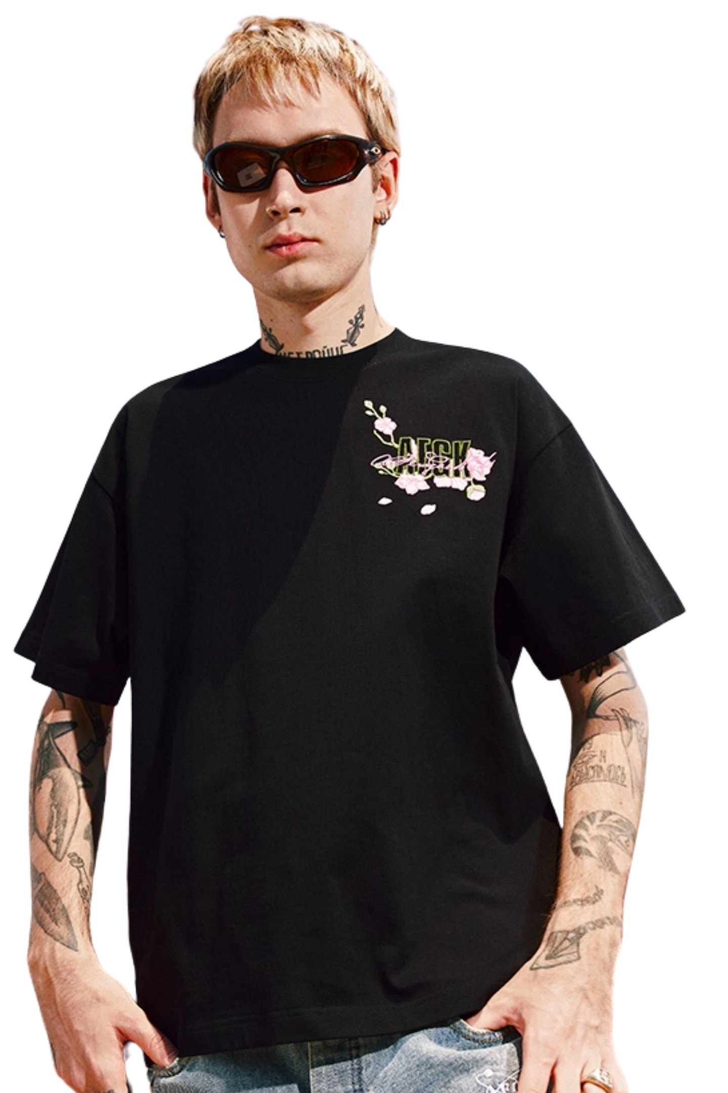 AFGK Peach Blossom Embroidery Tee