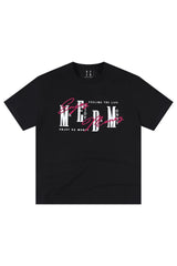 MEDM 3D Logo Embroidery Contrast Color Cooling Crew Neck Tee