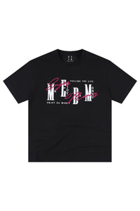 MEDM 3D Logo Embroidery Contrast Color Cooling Crew Neck Tee