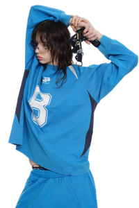 Masonprince No. 8 Jersey Style Cotton Long Sleeve Tee
