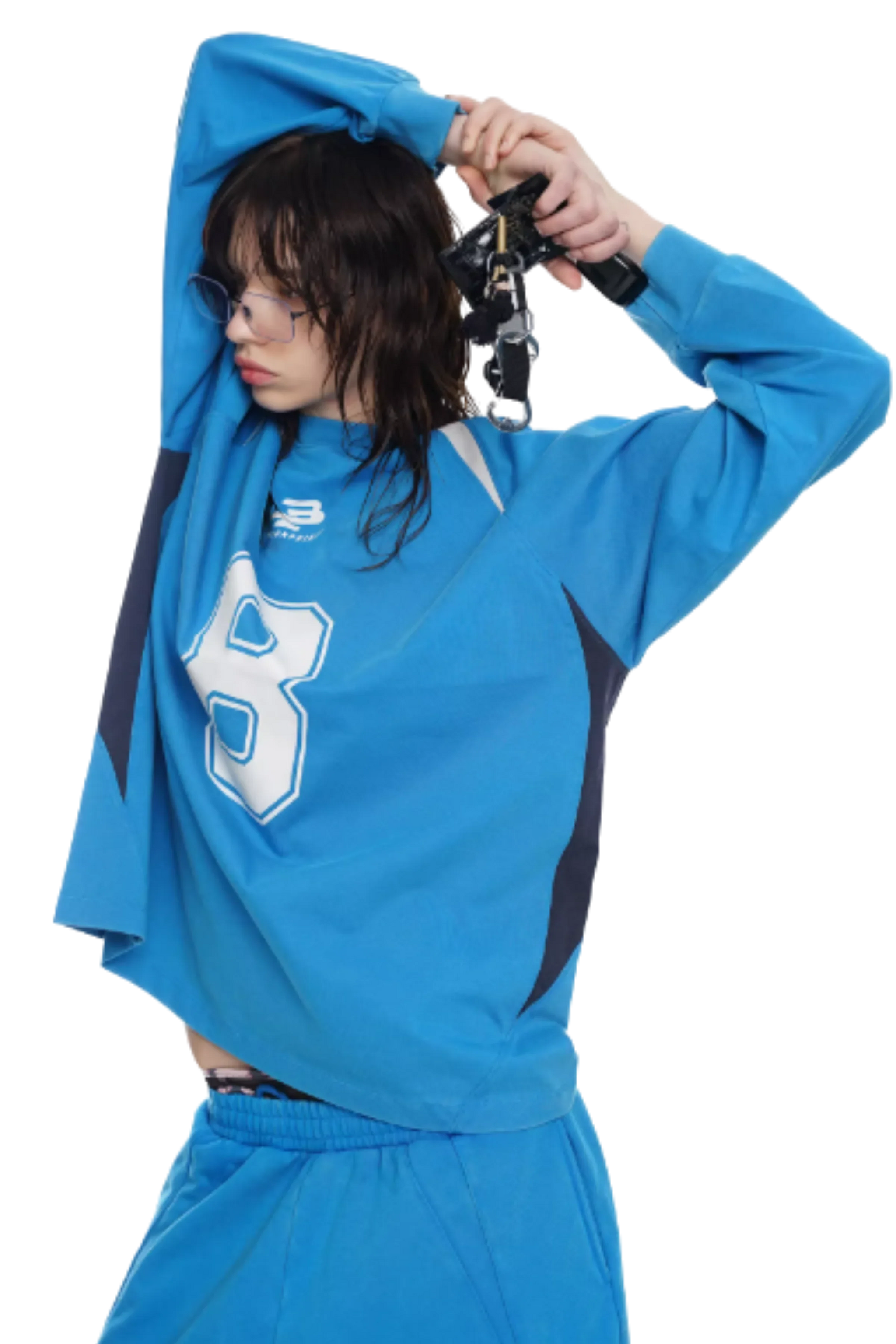 Masonprince No. 8 Jersey Style Cotton Long Sleeve Tee