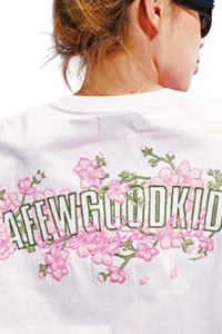 AFGK Peach Blossom Embroidery Tee