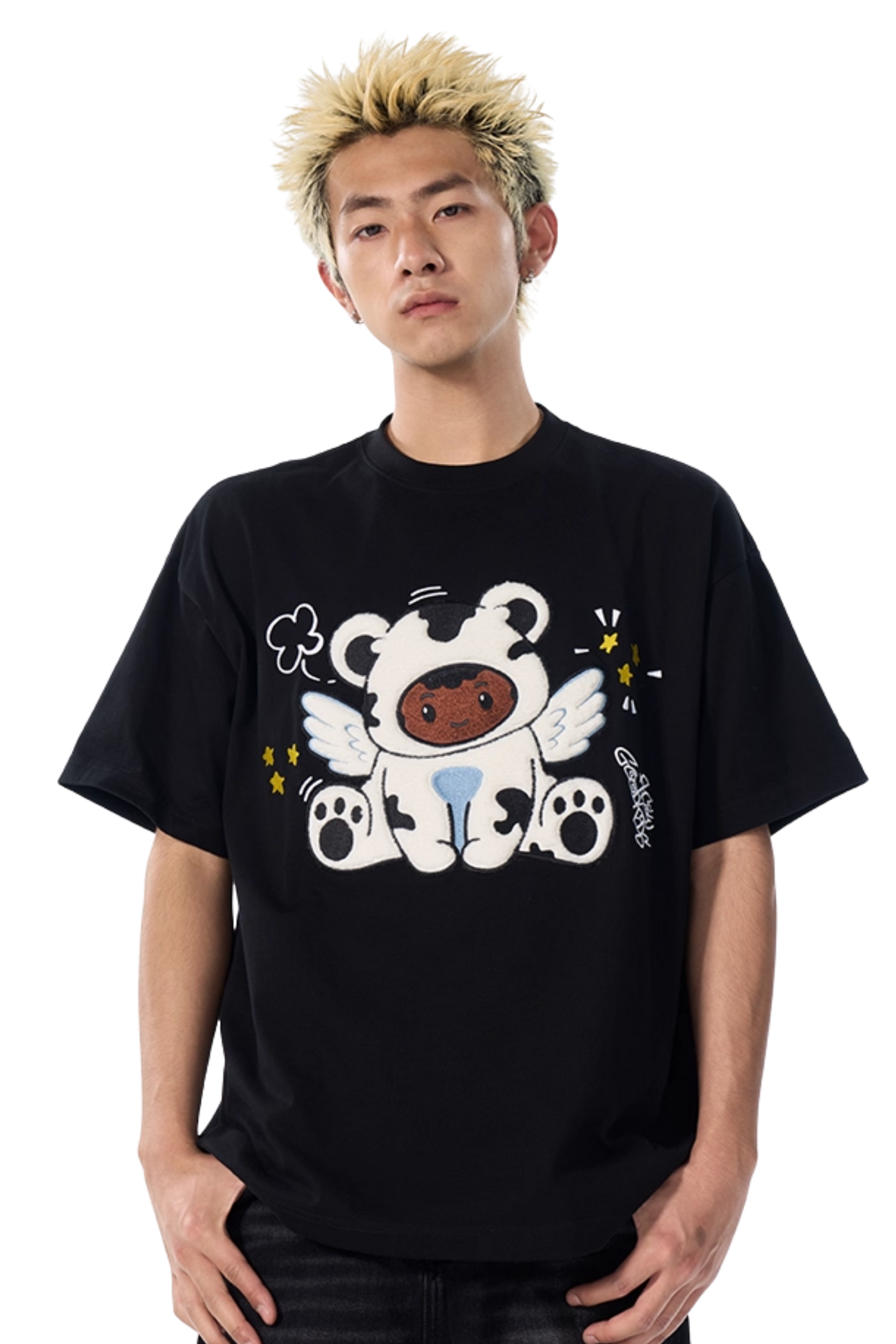 AFGK Cartoon Angel Series Towel Embroidery Tee